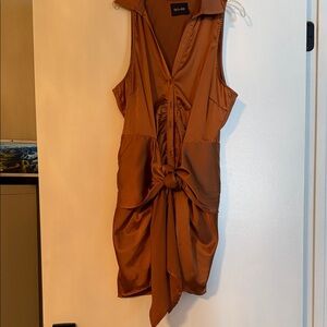 Chic Asymmetrical Brown Dress by Do+Be